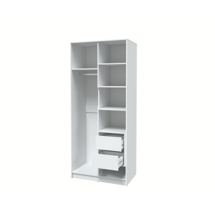 Шкаф распашной Тренд КТ-Ш2 (Белый платинум ЛДСП/ Океан ЛМДФ) Ш918 В2128 Г547 Шкаф распашной Тренд КТ-Ш2 (Белый платинум ЛДСП/ Океан ЛМДФ) Ш918 В2128 Г547